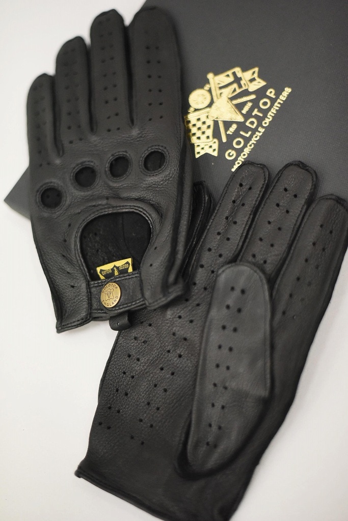 DB 英国 「GOLDTOP」 「Classic Deerskin Leather Driving Gloves」 Black 鹿革ドライビンググローブ