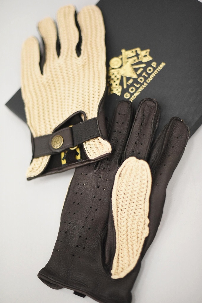 SD 英国 「GOLDTOP」 「Deerskin Leather String Back Driving Gloves」 DarkBrown 鹿革ドライビンググローブ