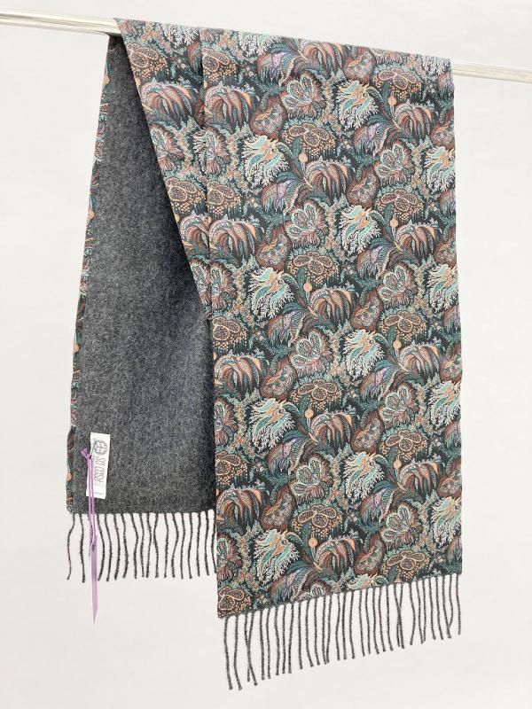 108346 英国 「SO COSY」　「Liberty Fabric Scarf 」　100％ベビーアルパカウール COLOR： Tawny Port & Paisley Corals