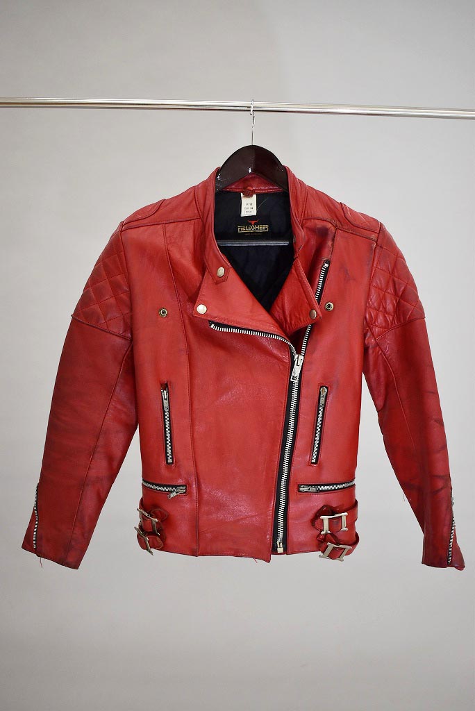 108955 ヴィンテージ UK パテッドライダースジャケット レディースモデル