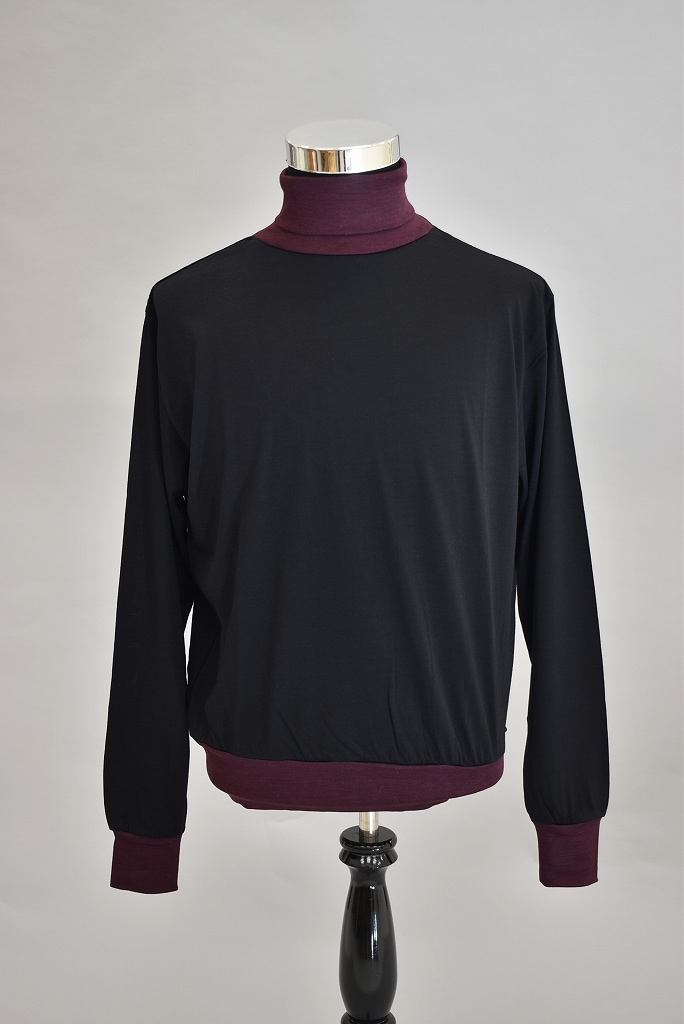 TW INNOCENT Original products 「極上ウール圧縮ニット タートルネック」　COLOR : BLACK/WINE RED