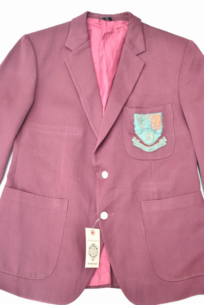 109236  [TA]ヴィンテージ 「HODGES」スクールジャケット MADE IN ENGLAND 赤紫
