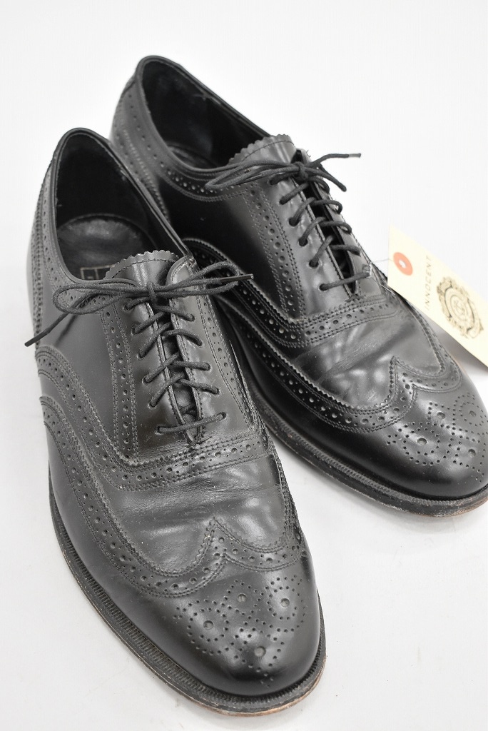 109812 「FLORSHEIM」レザーシューズ  内羽根 WING TIP SIZE 9