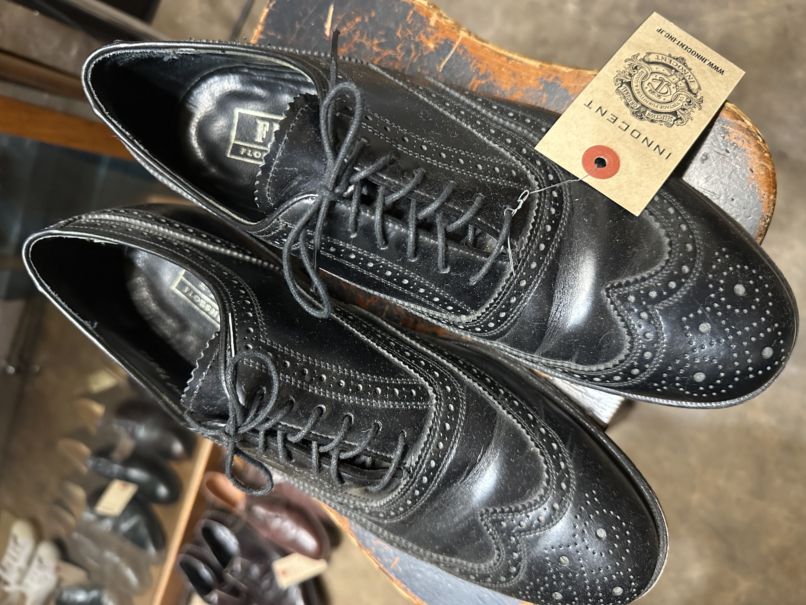 109812 「FLORSHEIM」レザーシューズ  内羽根 WING TIP SIZE 9