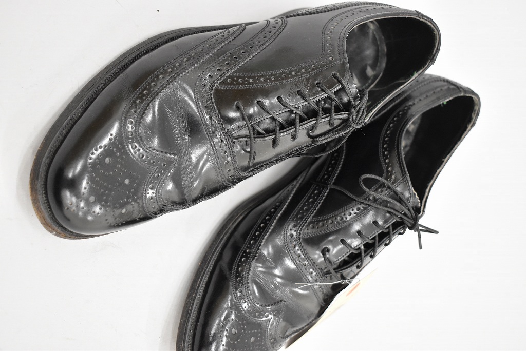 109816 「FLORSHEIM IMPERIAL」レザーシューズ  内羽根 WING TIP SIZE 9ほど