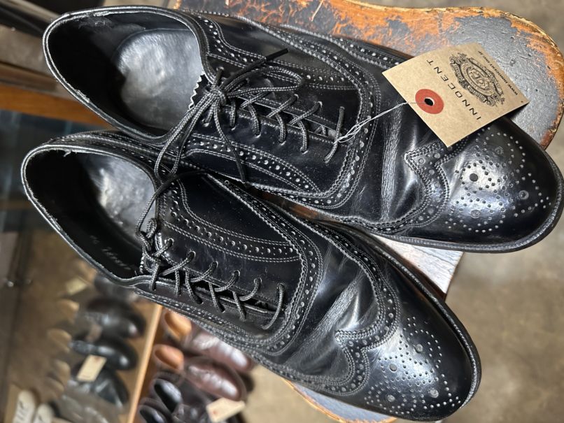 109811 「FLORSHEIM」レザーシューズ  内羽根 WING TIP SIZE 9