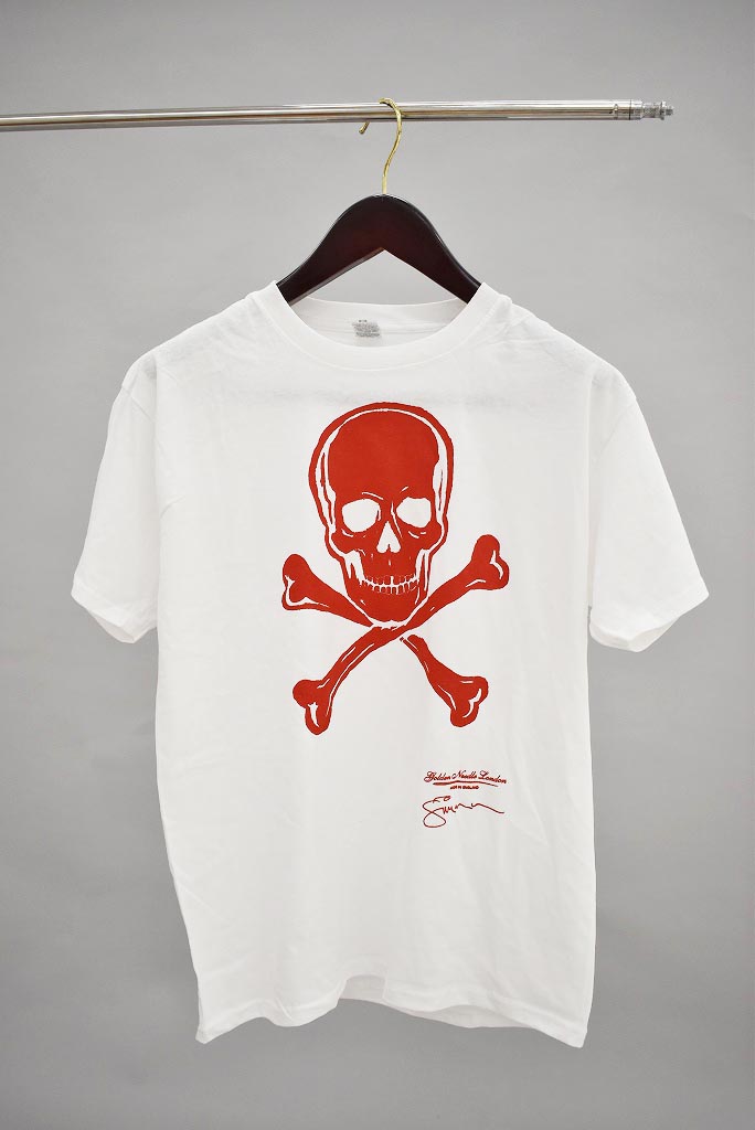 White×RED PAUL SIMONON（THE CLASH)Ｔシャツ メンズ　the royalexchange japan Golden Needle London と Paul Simonon コラボTシャツ!!