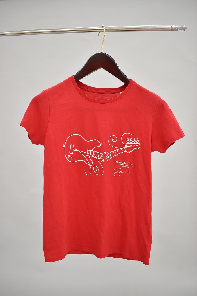 [PS] レディース　RED「PAUL SIMONON（THE CLASH)」 「Brocken bass」 GOLDEN NEEDLE LONDON MADE IN ENGLAND Ｔシャツ 