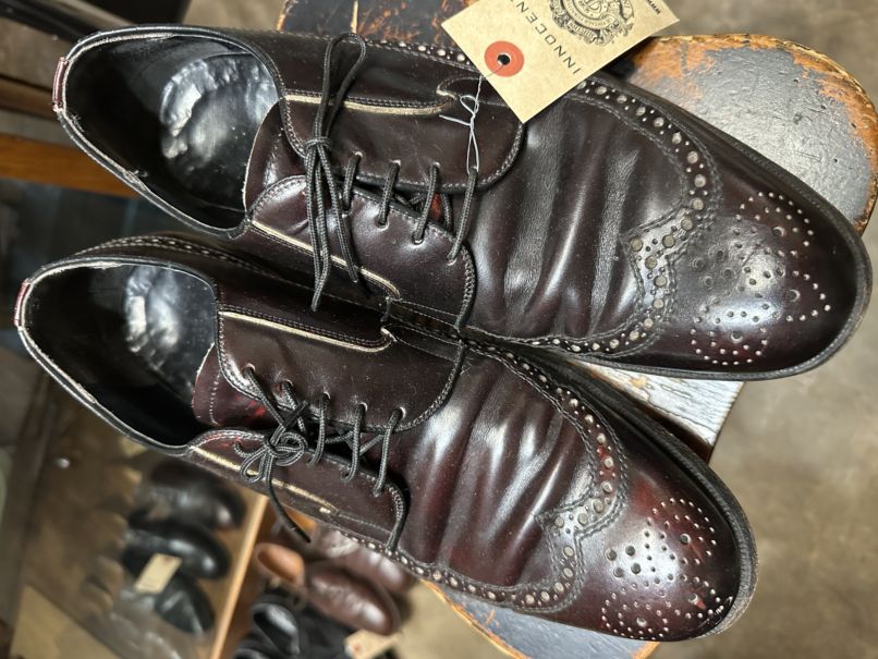 109575「SRITION BOOT SHOP」ウィングチップ シューズ 外羽根 SIZE 10 1/2 made in canada