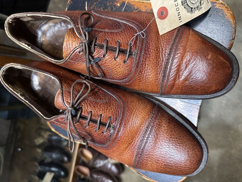 109568「FLORSHEIM」70s-80s キャップトゥ シューズ 内羽根 SIZE 10