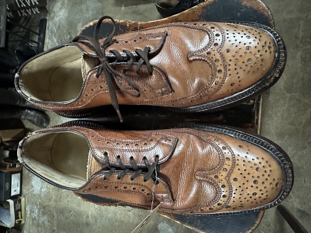 109591 ブランド不明 外羽根 ウィングチップ ビジネスシューズ  レザーシューズ SIZE 7