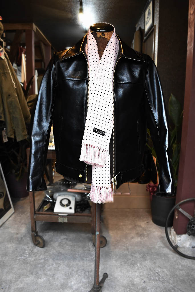 ATTRACTIONS×INNOCENT コラボレーションモデル 「WEARMASTERS SCARF 」 特注カラー Dot./PINK×BLACK　スカーフ