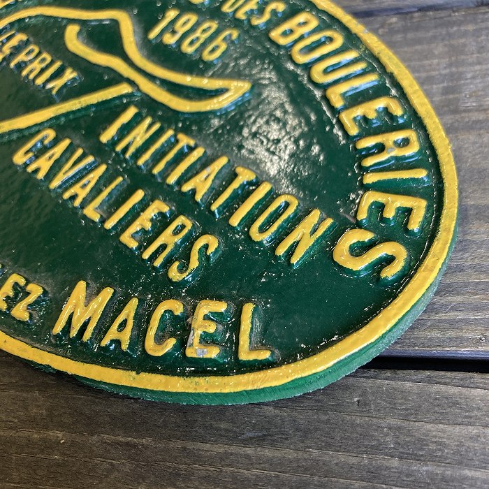 106495 「INITIATION CAVALIRS 1986」　アルミプレート　ヴィンテージ　英国馬術クラブ　記念プレート