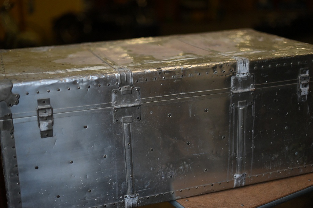 103449 ヴィンテージ 船舶 大型 アルミ トランクケース 英国製