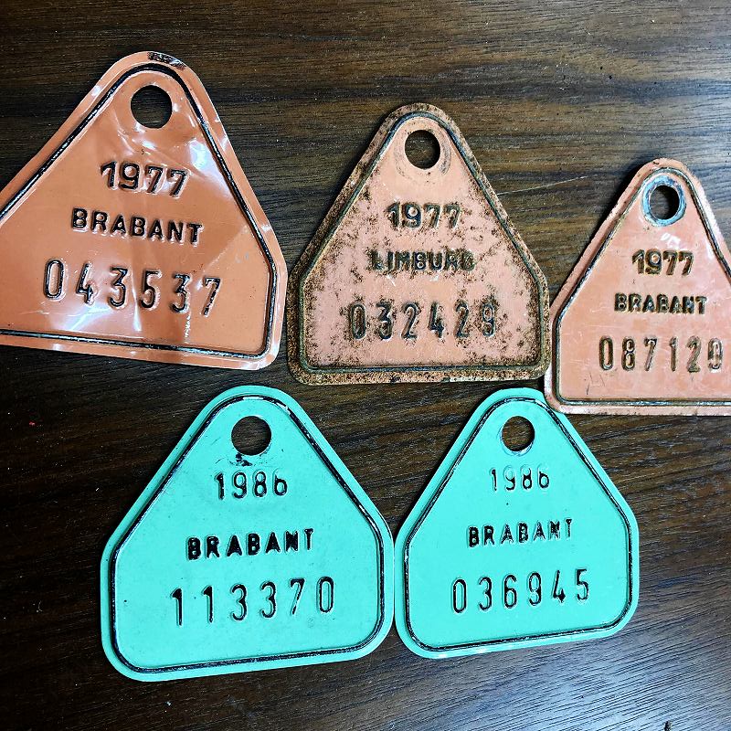 105097 ヴィンテージ　ベルギー ブラバント州　自転車　ナンバープレート