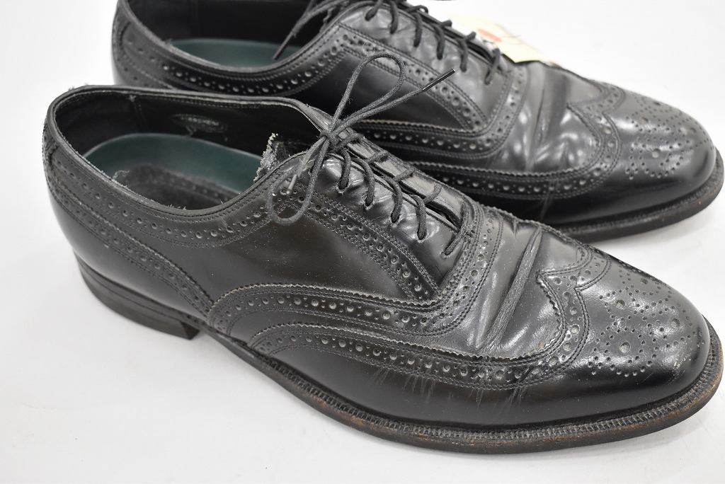 109815 「FLORSHEIM IMPERIAL」レザーシューズ  内羽根 WING TIP SIZE 9