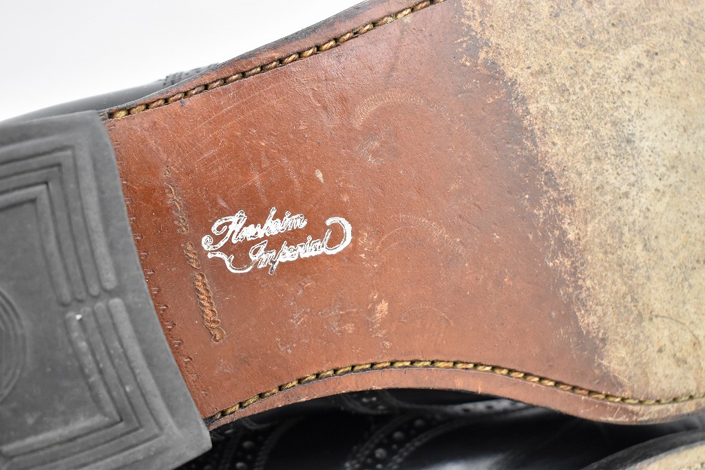 109815 「FLORSHEIM IMPERIAL」レザーシューズ  内羽根 WING TIP SIZE 9
