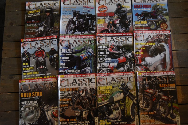 B0882 「CLASSIC BIKE GUIDE」 クラシックバイクガイド 12冊セット　ヴィンテージ　モーターサイクル誌　古本　雑誌