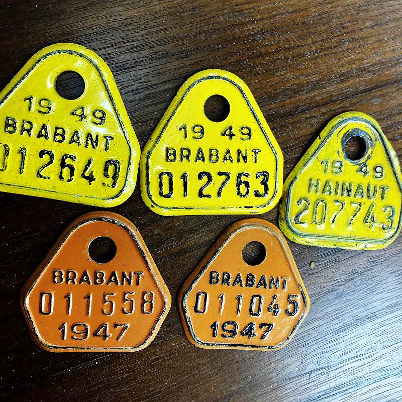 105125 ヴィンテージ　ベルギー ブラバント州　自転車　ナンバープレート