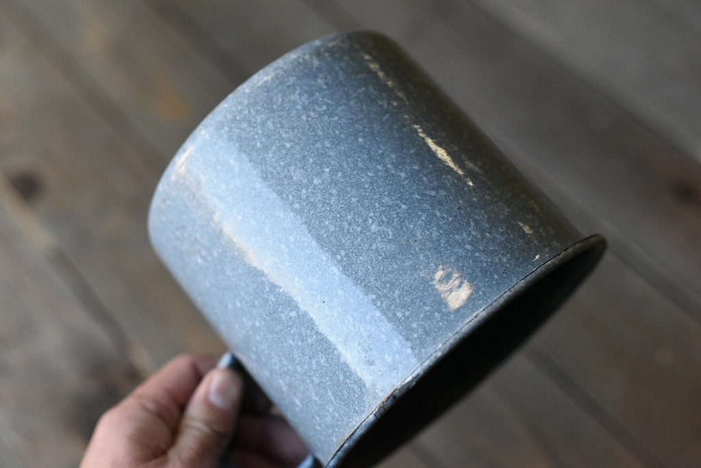 103842 ヴィンテージ ホーロー製　ビックマグ　ミルクパン　ホットポット　鍋　MADE IN ENGLAND　英国