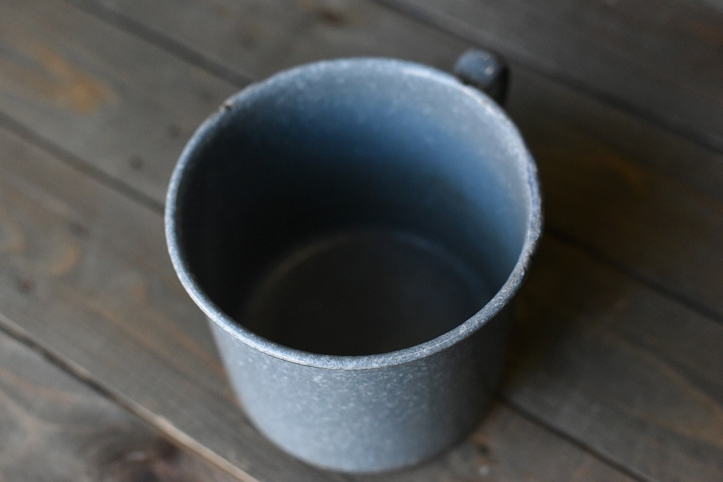 103842 ヴィンテージ ホーロー製　ビックマグ　ミルクパン　ホットポット　鍋　MADE IN ENGLAND　英国