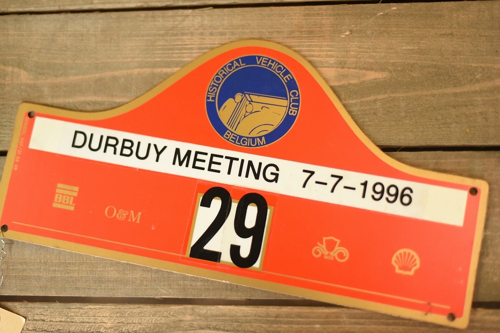 103751 HISTORICAL VEHICLE CLUB BELGIUM BELGIUM　ラリープレート　ヴィンテージカークラブ　ナンバー　記念プレート　クラシックカー