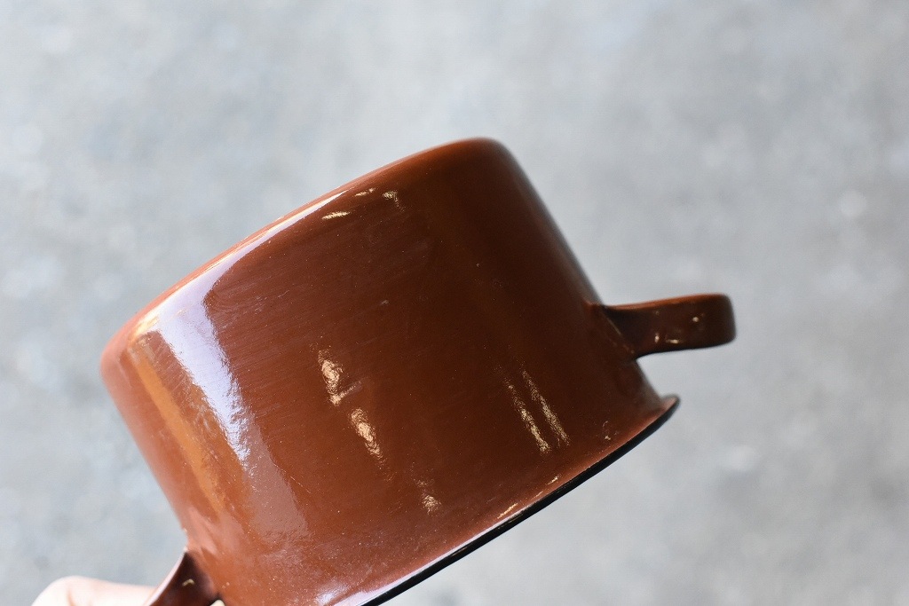 103843 ヴィンテージ ホーロー製　ミルクパン　ホットポット　鍋　MADE IN ENGLAND　英国