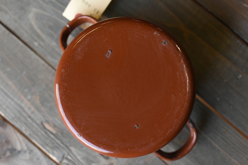 103843 ヴィンテージ ホーロー製　ミルクパン　ホットポット　鍋　MADE IN ENGLAND　英国