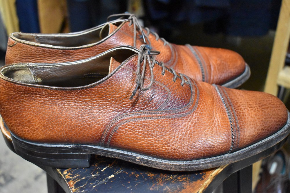 109568「FLORSHEIM」70s-80s キャップトゥ シューズ 内羽根 SIZE 10