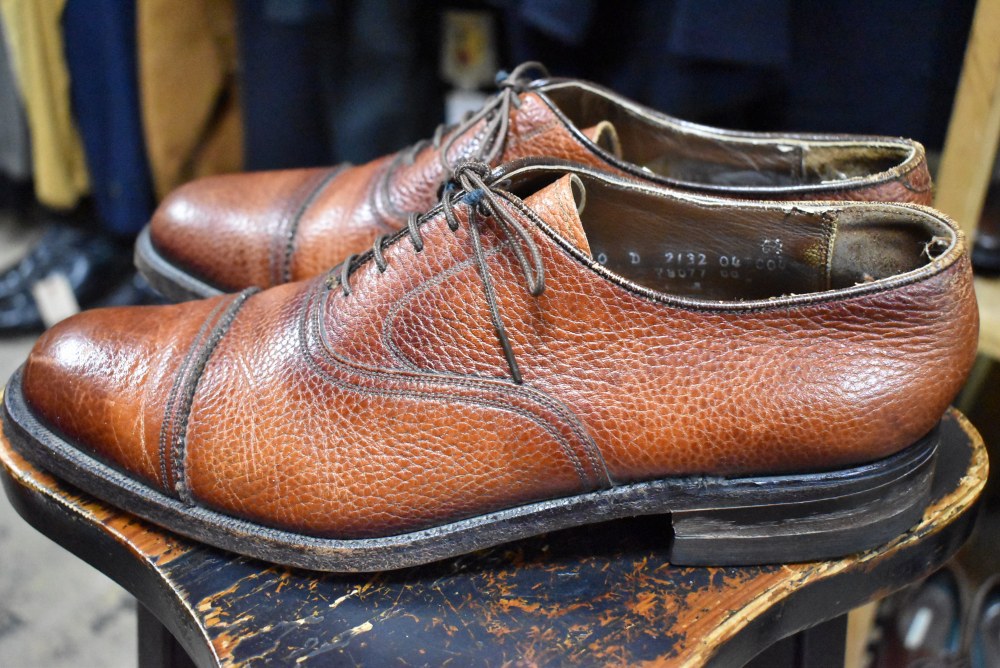 109568「FLORSHEIM」70s-80s キャップトゥ シューズ 内羽根 SIZE 10