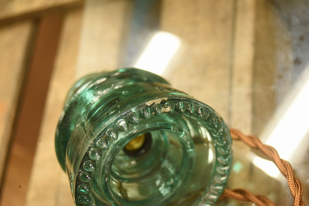 104790 インダストリアル　ガラスインシュレーター　ランプ　照明　USA　　碍子　i009