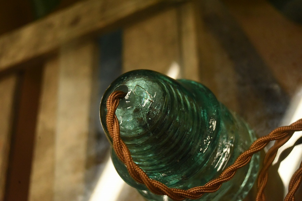 104790 インダストリアル　ガラスインシュレーター　ランプ　照明　USA　　碍子　i009