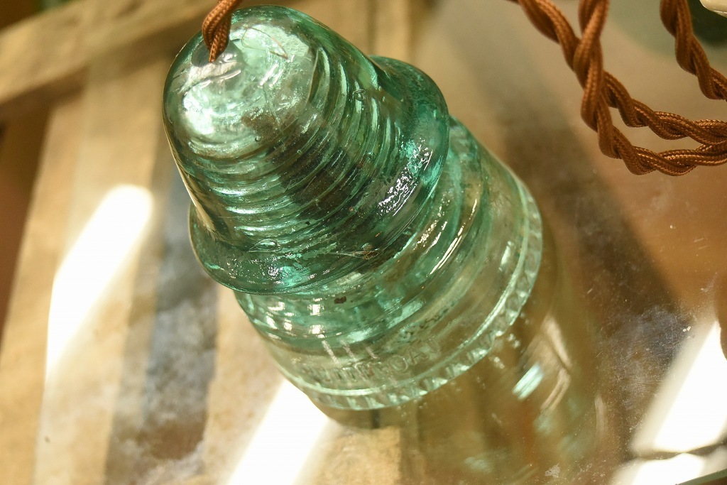 104790 インダストリアル　ガラスインシュレーター　ランプ　照明　USA　　碍子　i009