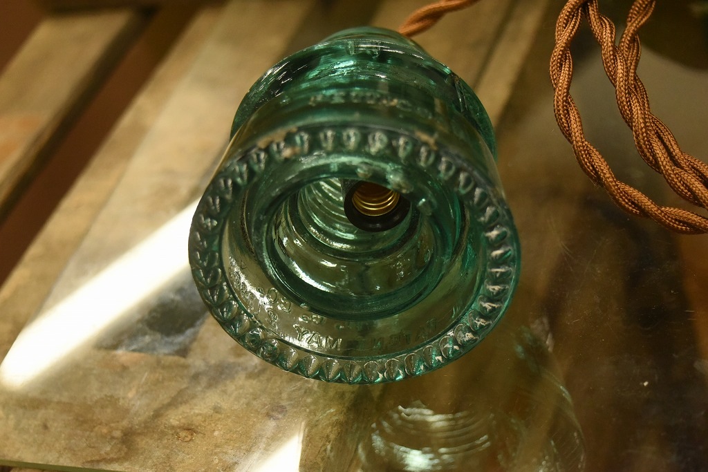 104790 インダストリアル　ガラスインシュレーター　ランプ　照明　USA　　碍子　i009