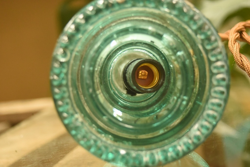 104790 インダストリアル　ガラスインシュレーター　ランプ　照明　USA　　碍子　i009