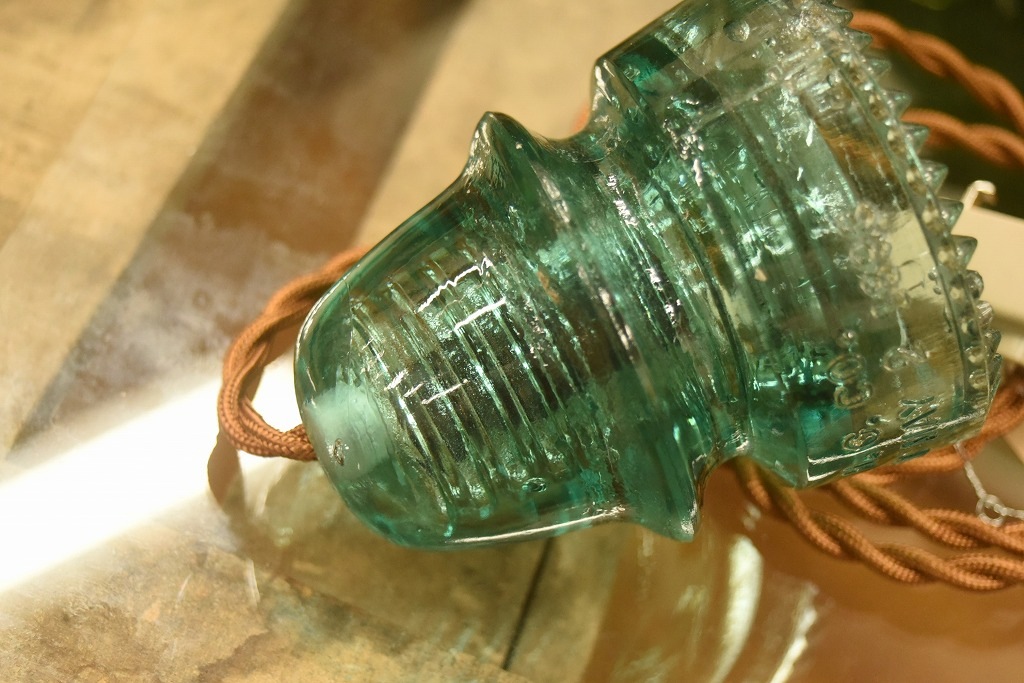 104790 インダストリアル　ガラスインシュレーター　ランプ　照明　USA　　碍子　i009