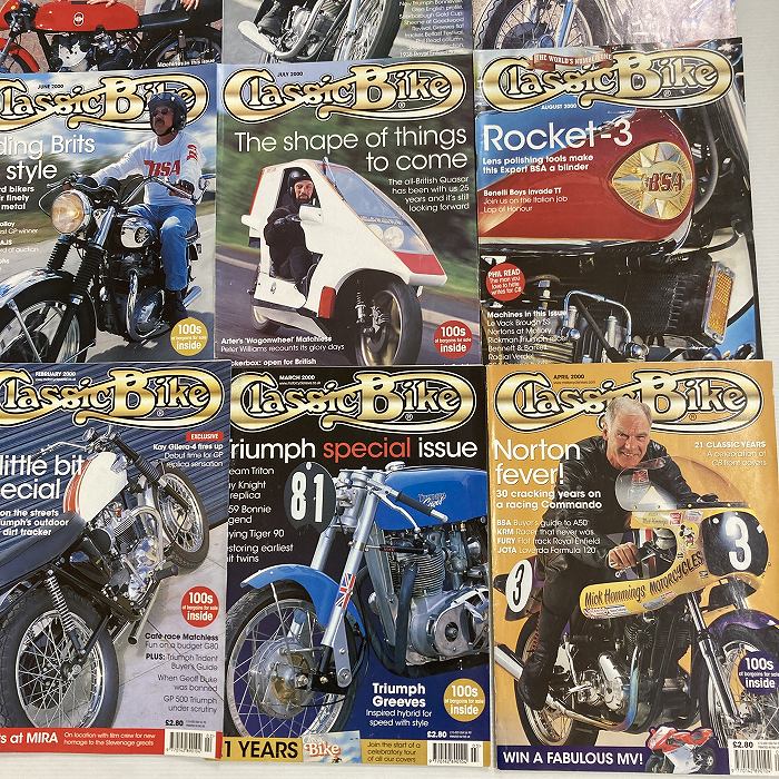 B4380　2000　12冊セット 「CLASSIC BIKE」 クラシックバイク 英国 旧車雑誌