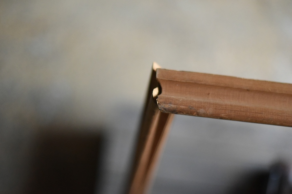 103566 ヴィンテージ　ウッドフレーム 一部破損　額縁