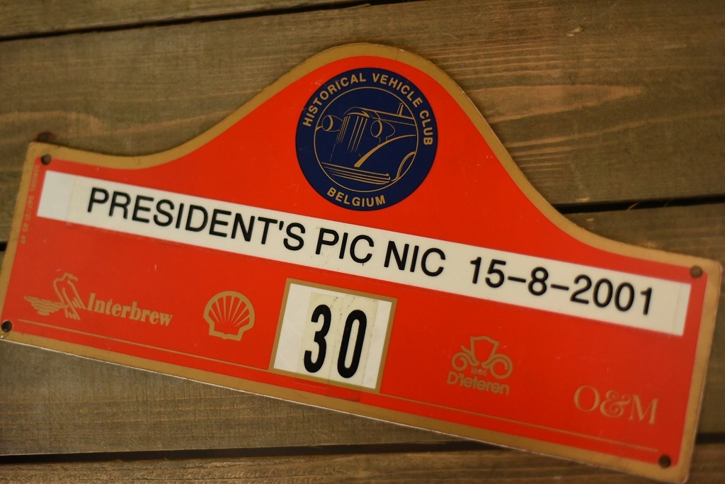 103747 HISTORICAL VEHICLE CLUB BELGIUM BELGIUM ラリープレート ヴィンテージカークラブ ナンバー 記念プレート クラシックカー