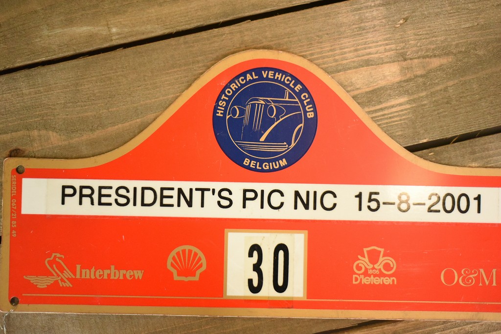 103747 HISTORICAL VEHICLE CLUB BELGIUM BELGIUM ラリープレート ヴィンテージカークラブ ナンバー 記念プレート クラシックカー
