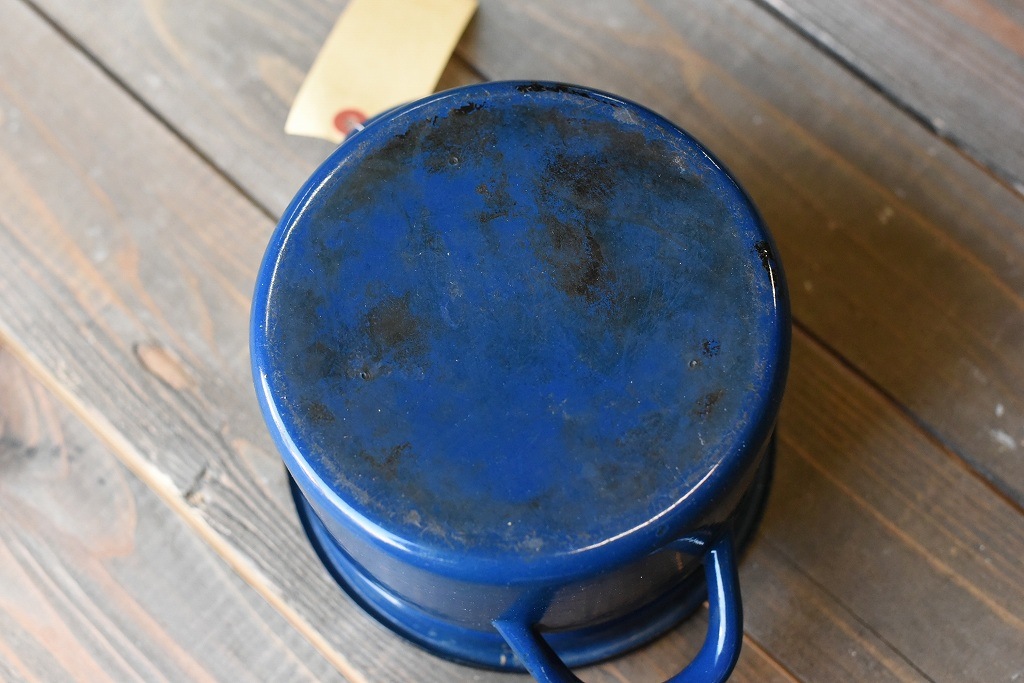 103838 ヴィンテージ ホーロー製　　ホットポット　鍋　MADE IN ENGLAND　英国