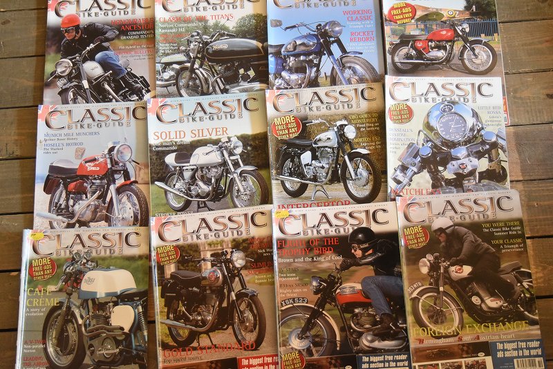 B0889 「CLASSIC BIKE GUIDE」 クラシックバイクガイド 12冊セット　ヴィンテージ　モーターサイクル誌　古本　雑誌