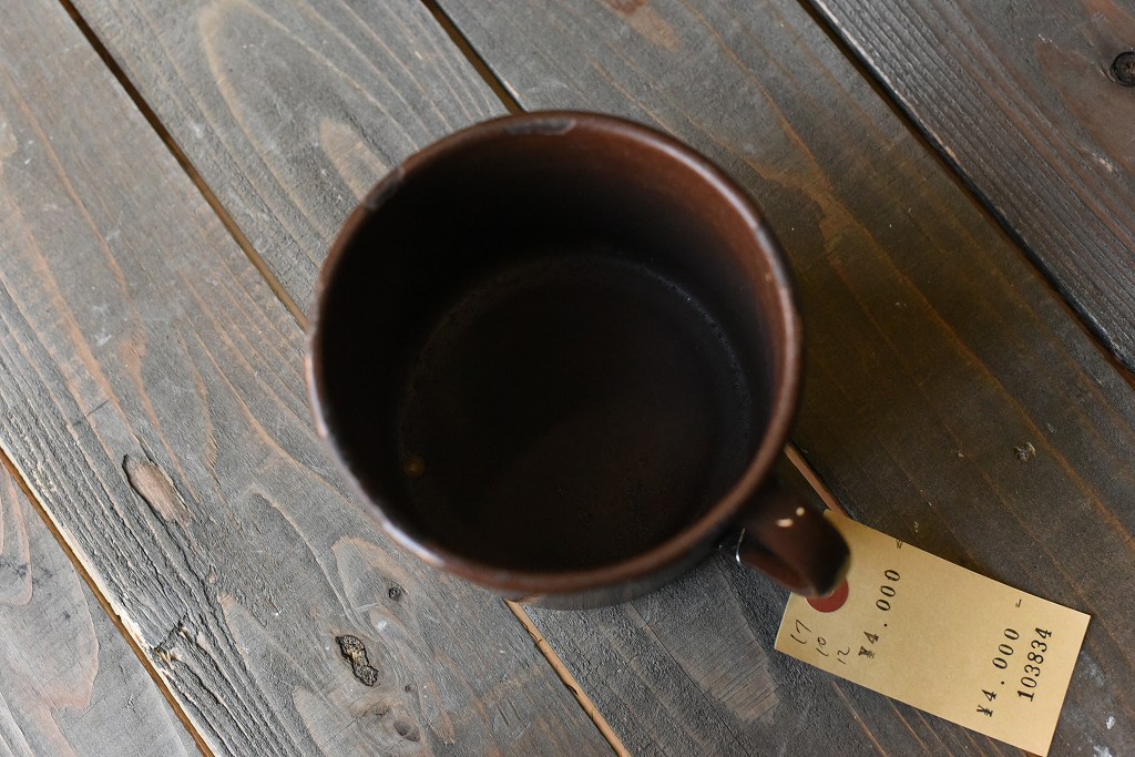 103834 ヴィンテージ ホーロー製　ミルクパン　ビックマグカップ　MADE IN ENGLAND　英国