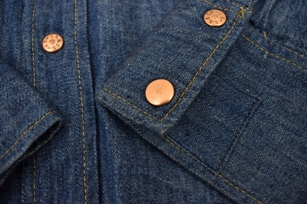 108572 1970s VINTAGE LEVI'S デニム ウエスタンシャツ UK 白タブ 