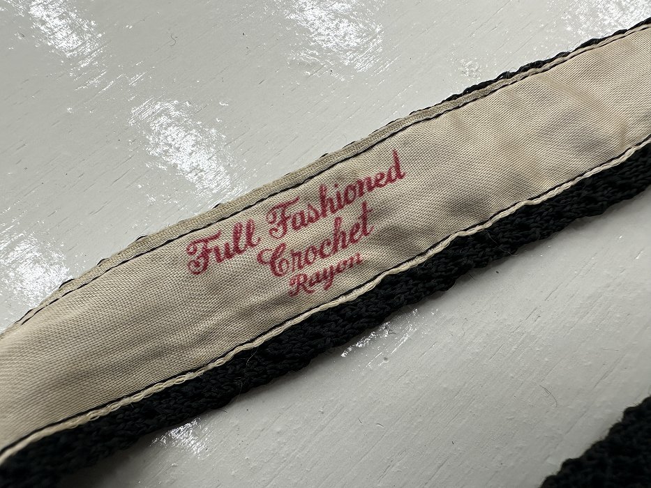 108221 Full Fashioned Crochet Rayon ヴィンテージ ネクタイ