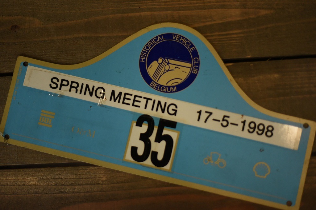 103755 HISTORICAL VEHICLE CLUB BELGIUM BELGIUM　ラリープレート　ヴィンテージカークラブ　ナンバー　記念プレート　クラシックカー
