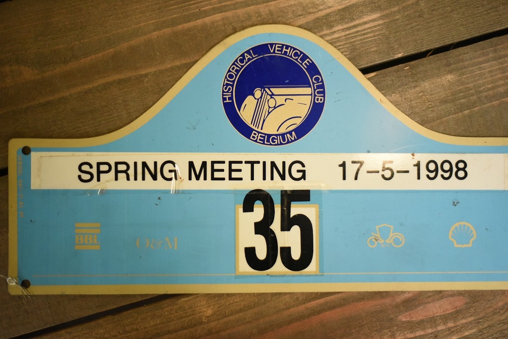 103755 HISTORICAL VEHICLE CLUB BELGIUM BELGIUM　ラリープレート　ヴィンテージカークラブ　ナンバー　記念プレート　クラシックカー