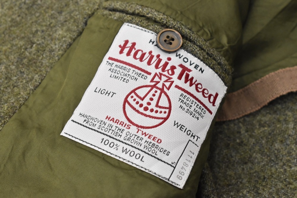 109132  [TA]ヴィンテージ 「HARRIS TWEED」made in ITALY ツイード ジャケット