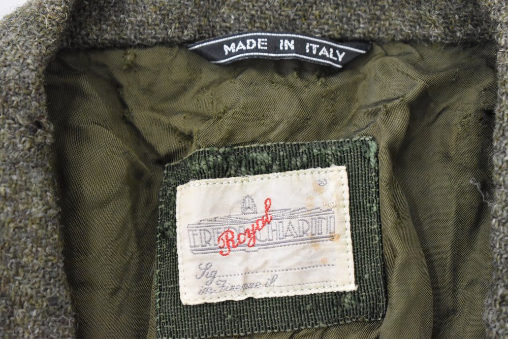 109132  [TA]ヴィンテージ 「HARRIS TWEED」made in ITALY ツイード ジャケット
