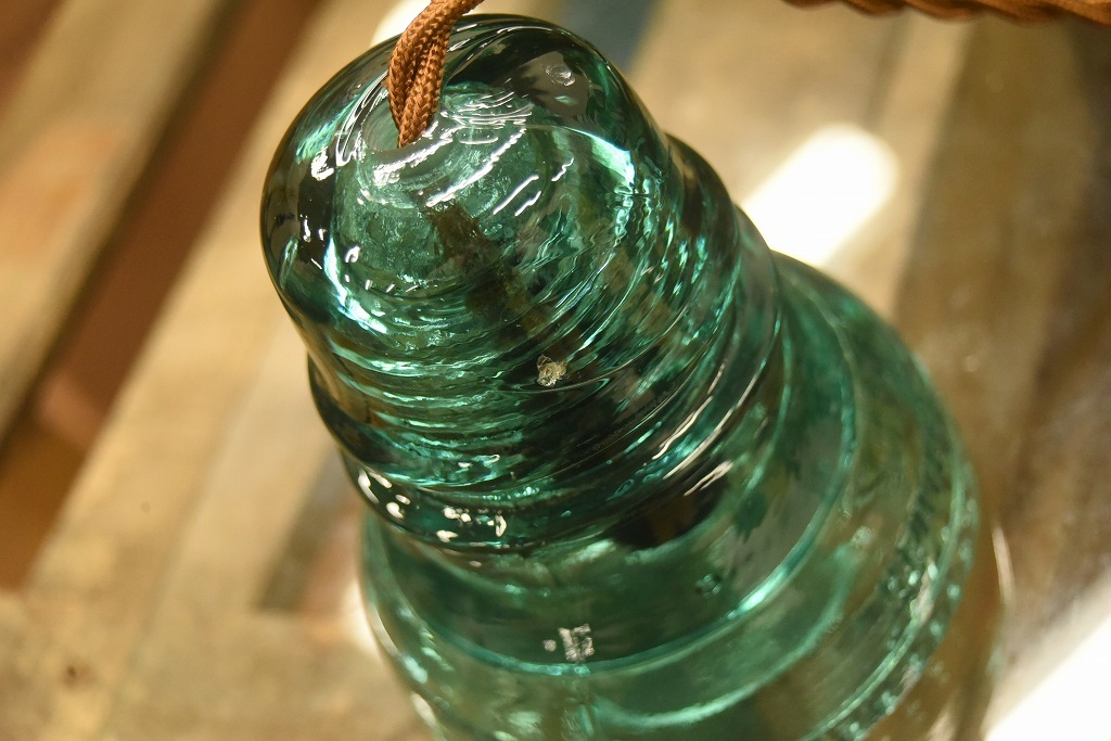 104773　インダストリアル　ガラスインシュレーター　ランプ　照明　USA　　碍子　i008